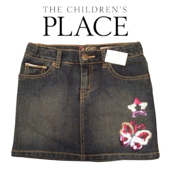 The Children's Place Denim Skirt with sequin embroidery - Picture 1 of 4